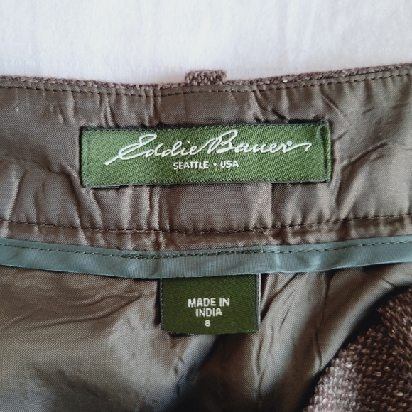 Eddie Bauer Blakely Fit Brown Straight Leg Wool Blend Pants - Picture 6 of 13